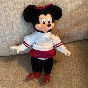Disney | Toys | Vintage Applause Minnie Mouse Vinyl Face Plush Doll Red ...